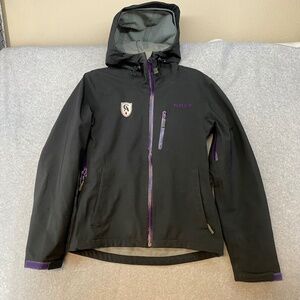 Flylow M Women's Waterproof Jacket - Black With Purple Zippers • Hooded